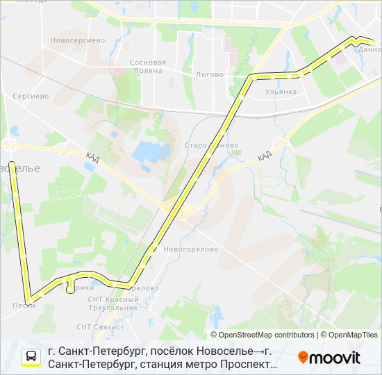 Автобус * 181 (ЛОМОНОСОВСКИЙ РАЙОН): карта маршрута