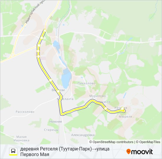 Автобус * 636 (ЛОМОНОСОВСКИЙ РАЙОН): карта маршрута