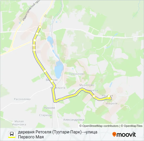 * 636 (ЛОМОНОСОВСКИЙ РАЙОН) Bus Line Map