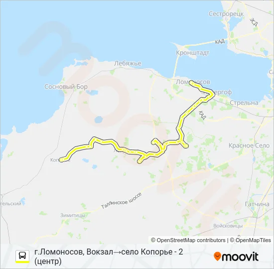 * 685 (ЛОМОНОСОВСКИЙ РАЙОН) Bus Line Map