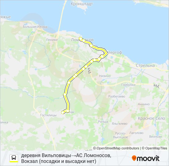 Автобус * 687 (ЛОМОНОСОВСКИЙ РАЙОН): карта маршрута
