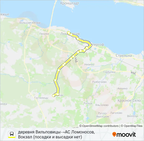 Автобус * 687 (ЛОМОНОСОВСКИЙ РАЙОН): карта маршрута