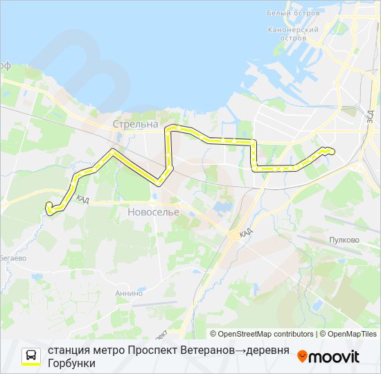 * 486В (ЛОМОНОСОВСКИЙ РАЙОН) Bus Line Map