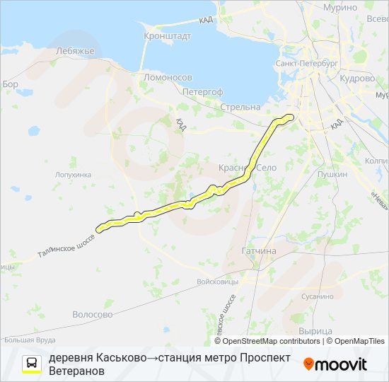 Автобус * 632А (ЛОМОНОСОВСКИЙ РАЙОН): карта маршрута