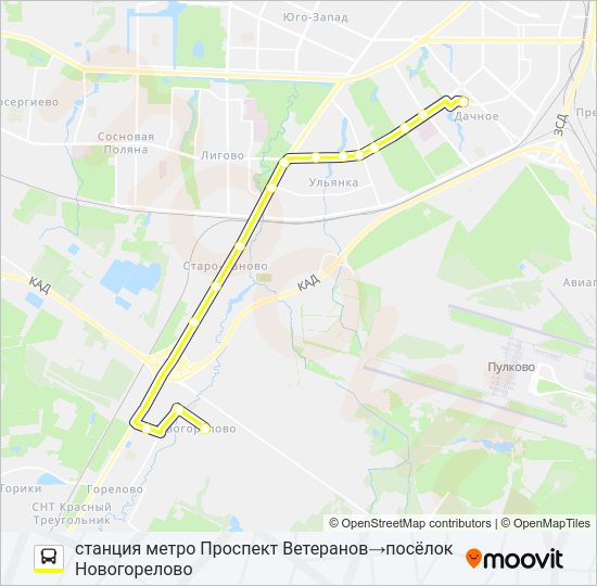 Автобус * 650Б (ЛОМОНОСОВСКИЙ РАЙОН): карта маршрута
