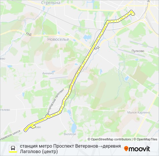 Автобус * 650В (ЛОМОНОСОВСКИЙ РАЙОН): карта маршрута
