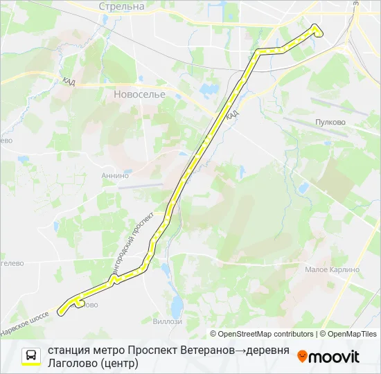* 650В (ЛОМОНОСОВСКИЙ РАЙОН) Bus Line Map