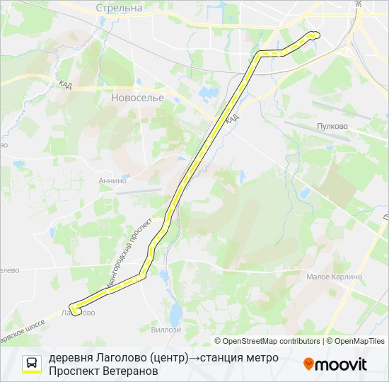 Автобус * 650В (ЛОМОНОСОВСКИЙ РАЙОН): карта маршрута