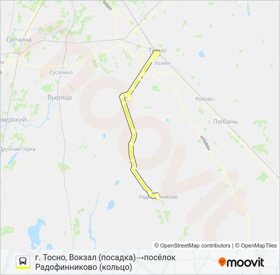 * 311 (ТОСНЕНСКИЙ РАЙОН) Bus Line Map