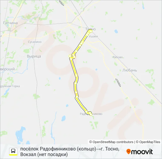 * 311 (ТОСНЕНСКИЙ РАЙОН) Bus Line Map