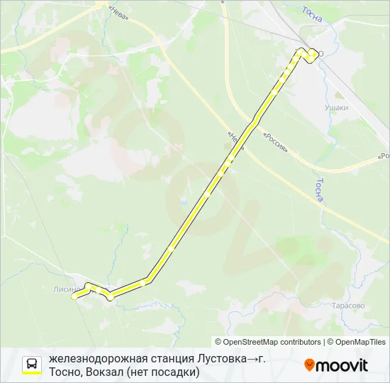 Автобус * 313 (ТОСНЕНСКИЙ РАЙОН): карта маршрута