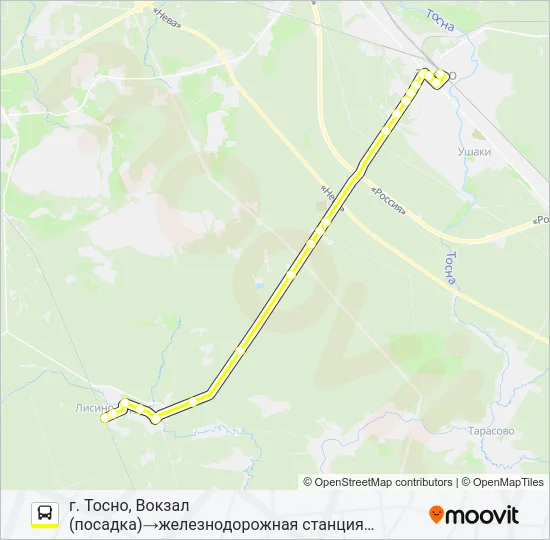 Автобус * 313 (ТОСНЕНСКИЙ РАЙОН): карта маршрута
