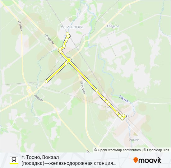 Автобус * 316 (ТОСНЕНСКИЙ РАЙОН): карта маршрута