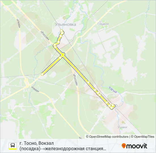 * 316 (ТОСНЕНСКИЙ РАЙОН) Bus Line Map