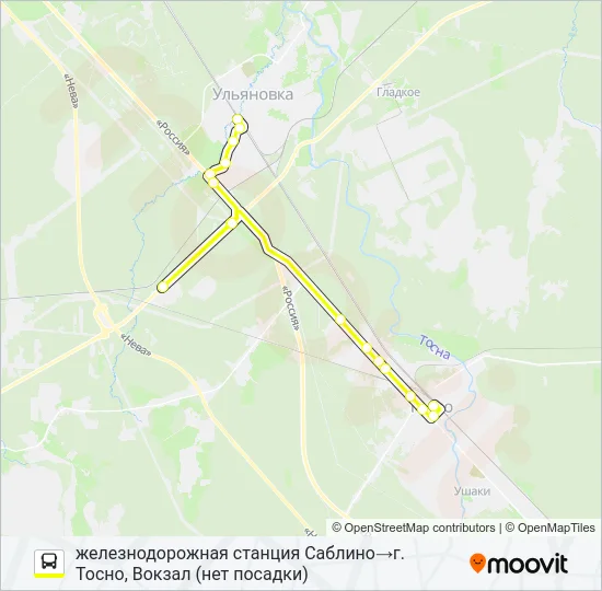 Автобус * 316 (ТОСНЕНСКИЙ РАЙОН): карта маршрута