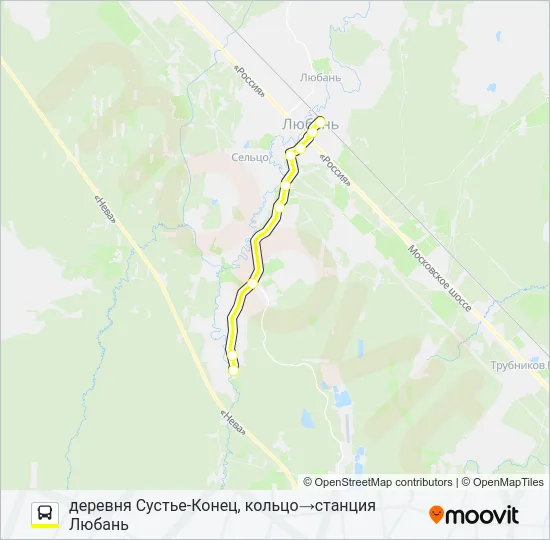 Автобус * 328 (ТОСНЕНСКИЙ РАЙОН): карта маршрута