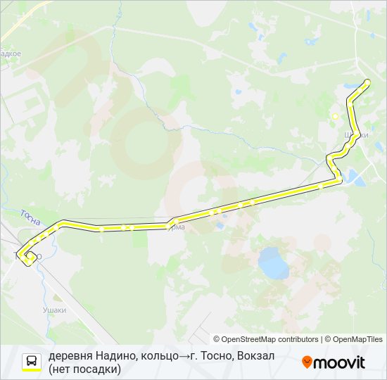 Автобус * 330 (ТОСНЕНСКИЙ РАЙОН): карта маршрута