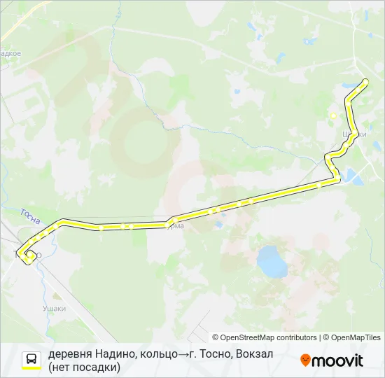 * 330 (ТОСНЕНСКИЙ РАЙОН) Bus Line Map