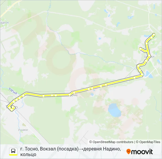 Автобус * 330 (ТОСНЕНСКИЙ РАЙОН): карта маршрута