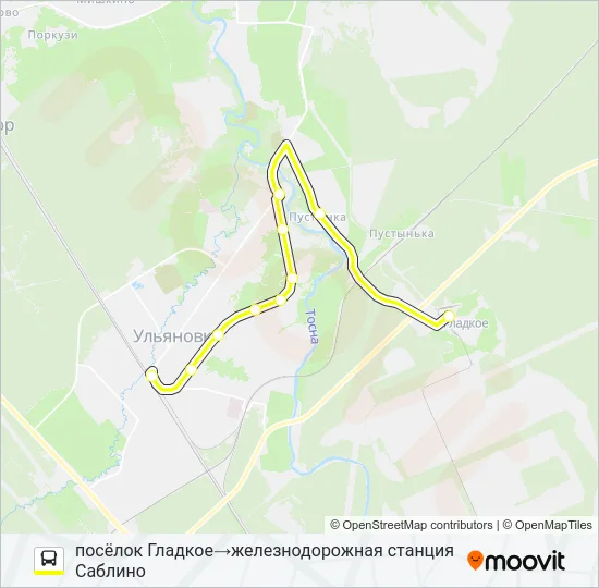 * 334 (ТОСНЕНСКИЙ РАЙОН) Bus Line Map