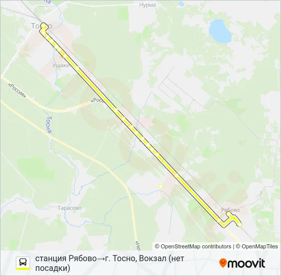 * 336 (ТОСНЕНСКИЙ РАЙОН) Bus Line Map