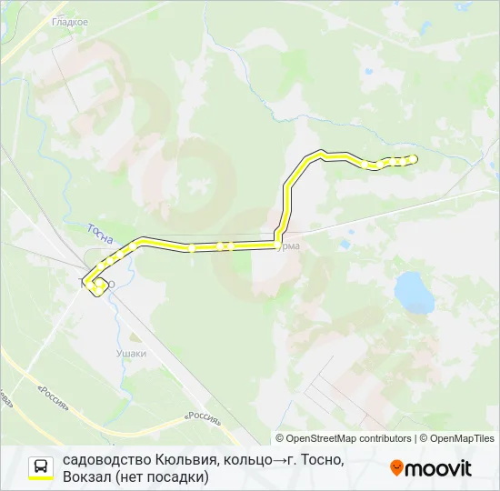 Автобус * 337 (ТОСНЕНСКИЙ РАЙОН): карта маршрута