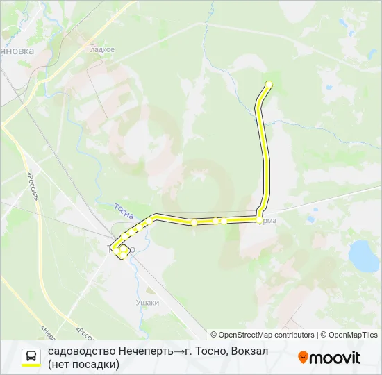 * 338 (ТОСНЕНСКИЙ РАЙОН) Bus Line Map