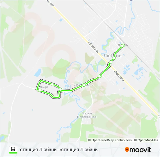 * К-6 (ТОСНЕНСКИЙ РАЙОН) Bus Line Map