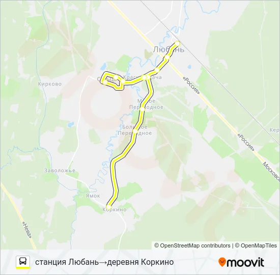 * 322А (ТОСНЕНСКИЙ РАЙОН) Bus Line Map