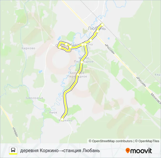 * 322А (ТОСНЕНСКИЙ РАЙОН) Bus Line Map