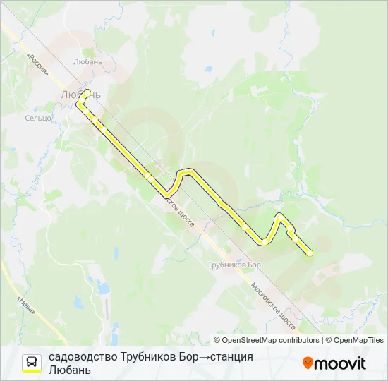 * 332А (ТОСНЕНСКИЙ РАЙОН) Bus Line Map