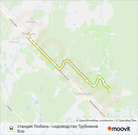 Автобус * 332А (ТОСНЕНСКИЙ РАЙОН): карта маршрута