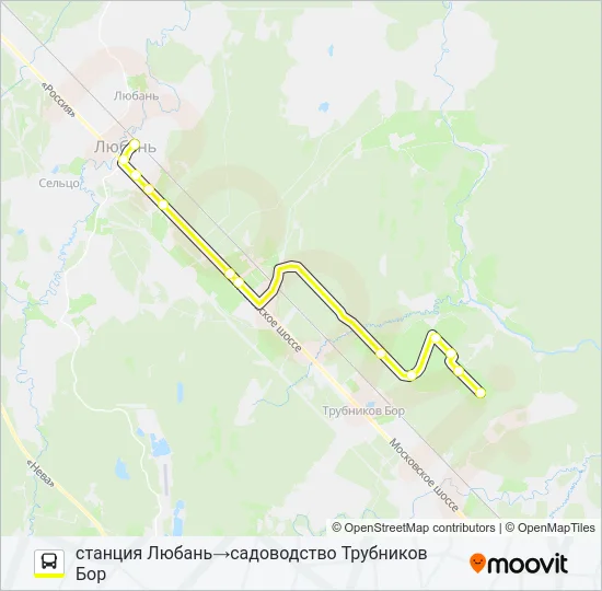 Автобус * 332А (ТОСНЕНСКИЙ РАЙОН): карта маршрута