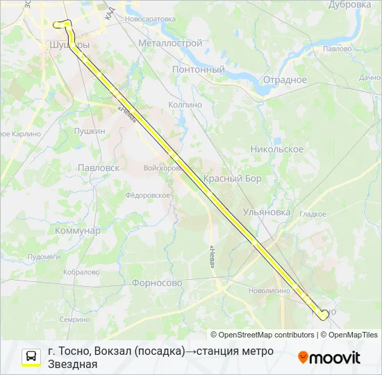 * 610  (ТОСНЕНСКИЙ РАЙОН) Bus Line Map
