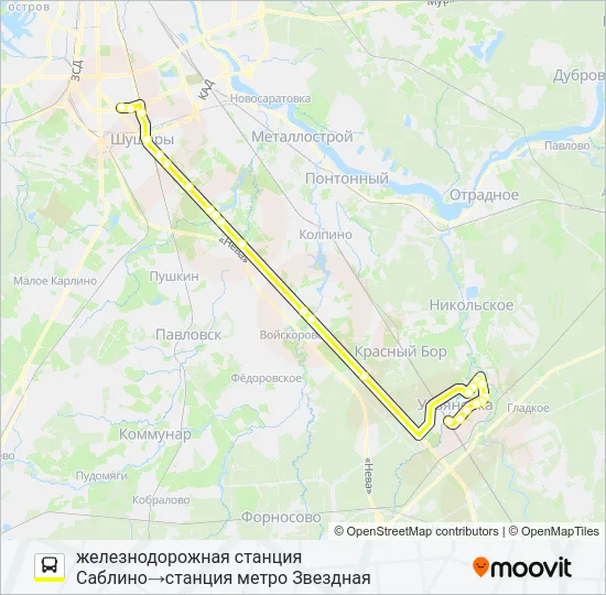 Автобус * 610А (ТОСНЕНСКИЙ РАЙОН): карта маршрута