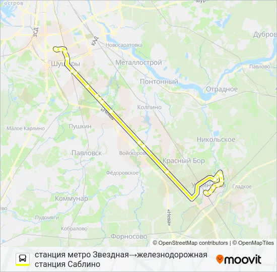 Автобус * 610А (ТОСНЕНСКИЙ РАЙОН): карта маршрута