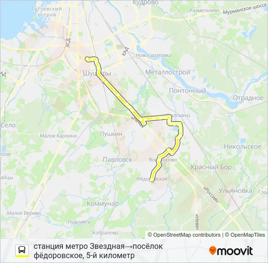 * К-550 (ТОСНЕНСКИЙ РАЙОН) Bus Line Map