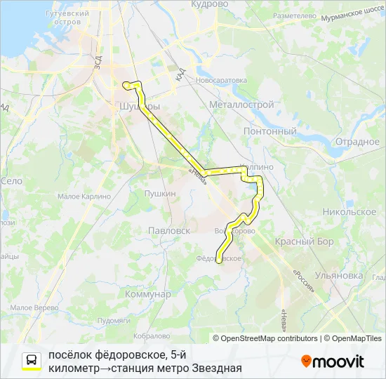 * К-550 (ТОСНЕНСКИЙ РАЙОН) Bus Line Map