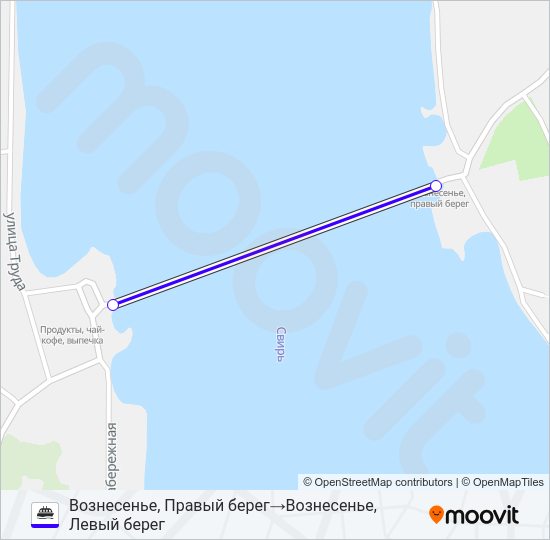 Aquabus * ПАРОМ ВОЗНЕСЕНЬЕ (ПОДПОРОЖСКИЙ РАЙОН): карта маршрута
