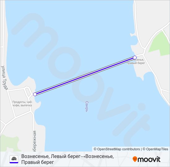 * ПАРОМ ВОЗНЕСЕНЬЕ (ПОДПОРОЖСКИЙ РАЙОН) Aquabus Line Map