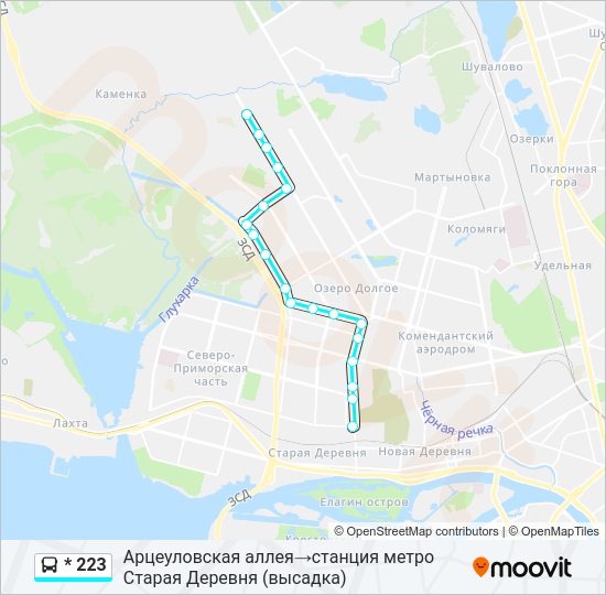 Автобус * 223: карта маршрута