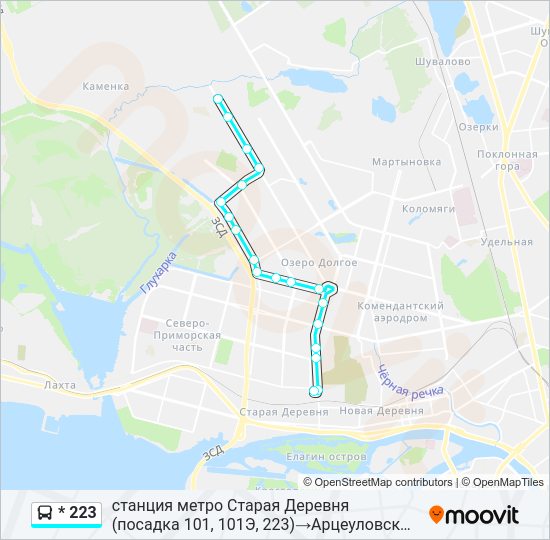 Автобус * 223: карта маршрута