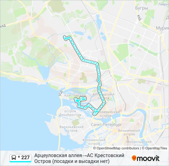 * 227 Bus Line Map