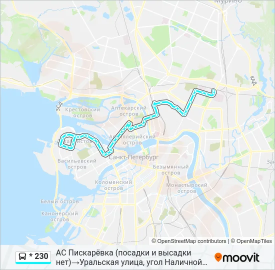 * 230 Bus Line Map