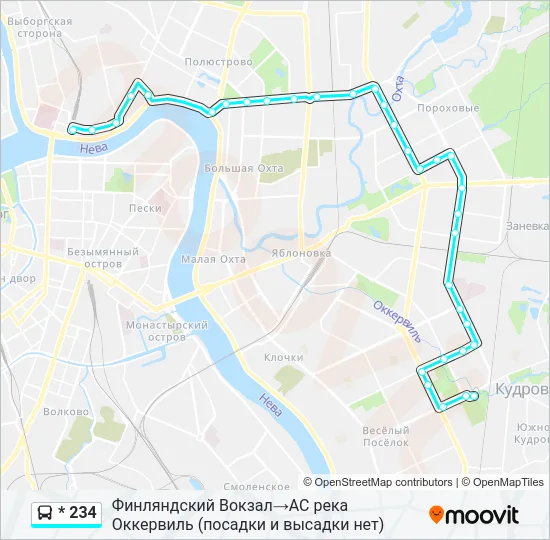 * 234 Bus Line Map