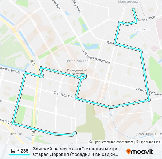 * 235 Bus Line Map