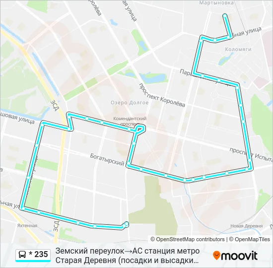 * 235 Bus Line Map