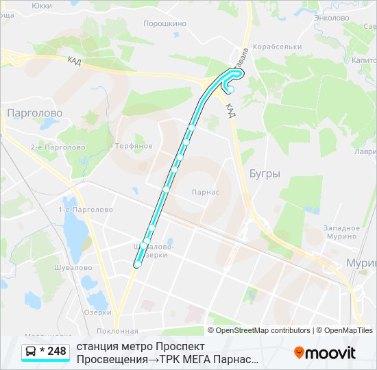 Автобус * 248: карта маршрута
