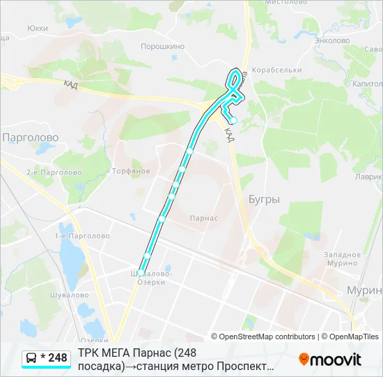* 248 Bus Line Map