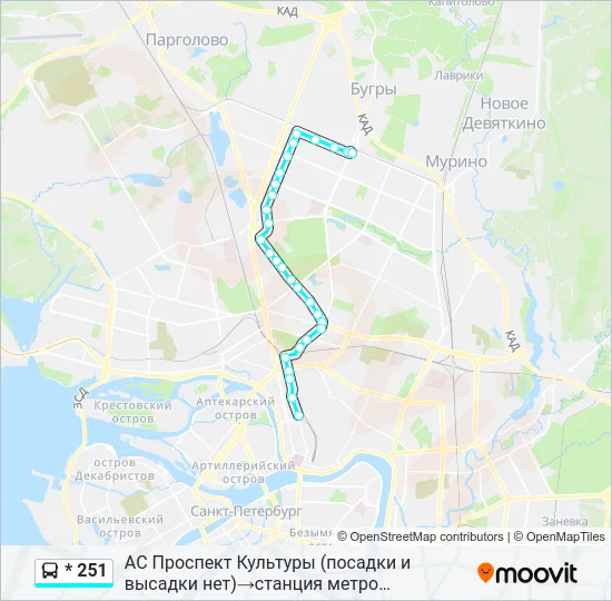 * 251 Bus Line Map